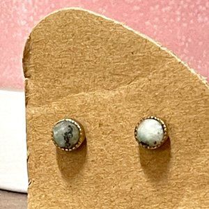 Raw Natural Black/White Jasper Mini Studs